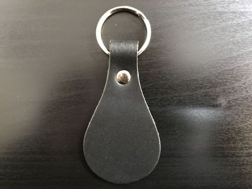 Leather Key Fob / Key Ring - Pear - Various Colours - Qty Options (Black, 10)